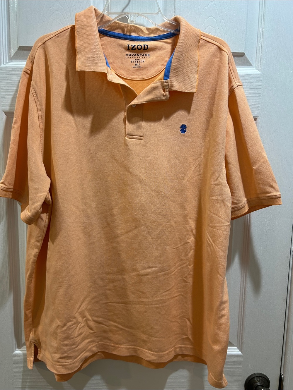 IZOD Men's Peach/Blue Trim Polo Shirt